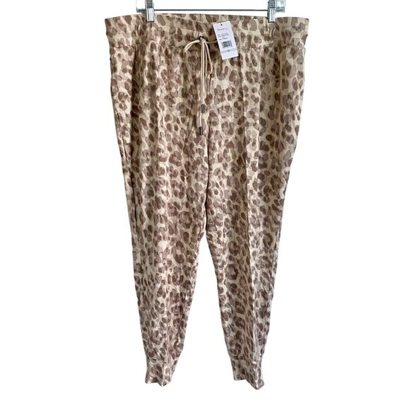 Skinnygirl Overruled Jogger Animal Print Drawstring Pants Pockets Women's 1X NEW - Picture 1 of 9